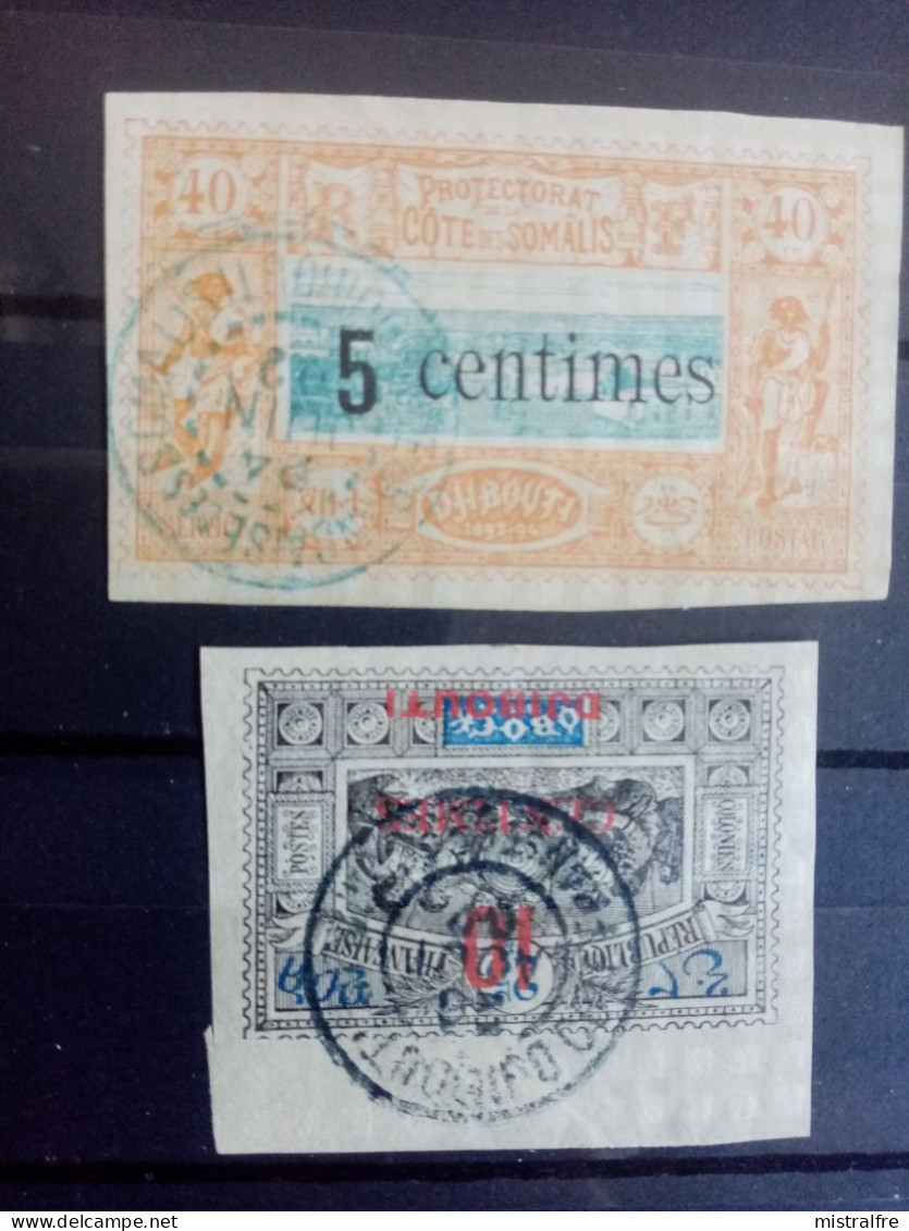 Côte Des SOMALIES. 1902. N° 28 Et 31 . Timbres Surchargés. Oblitérés Djibouti .. Côte YT 2022 : 27,00 € - Usati