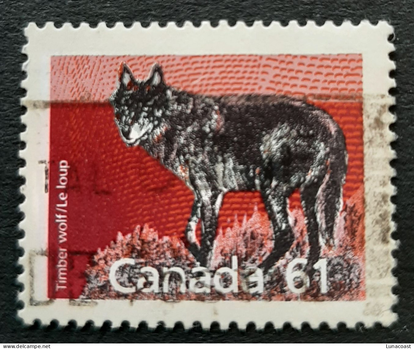 Canada 1990 USED Sc.#1175a  61c,  Perf. 13.1  Timber Wolf - Used Stamps