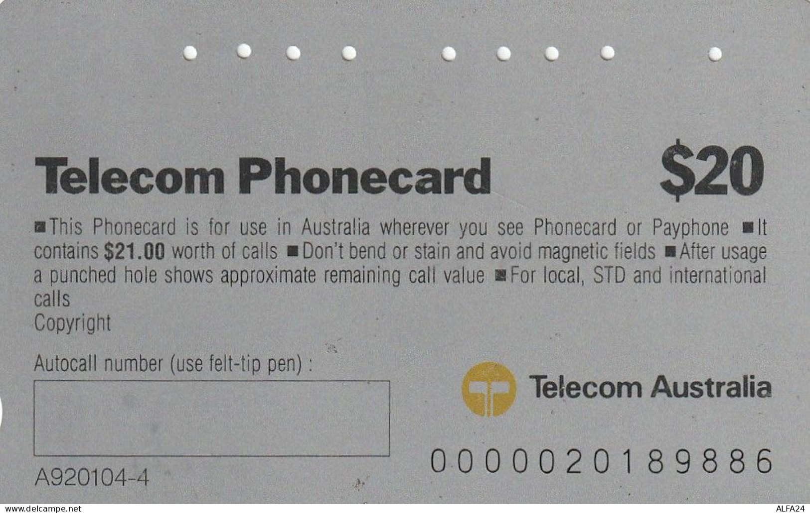 PHONE CARD AUSTRALIA  (CZ470 - Australien
