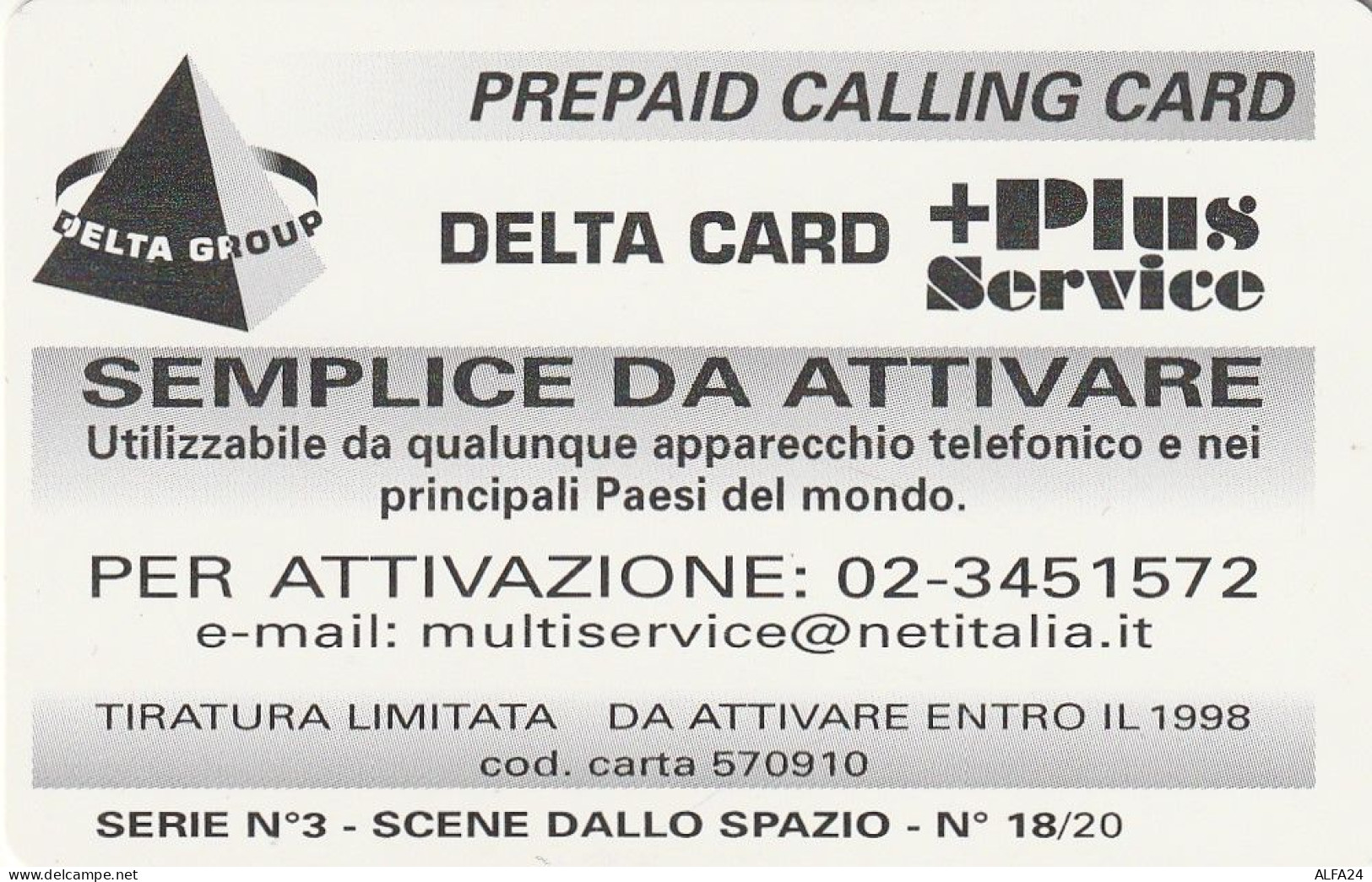 PREPAID PHONE CARD ITALIA  (CZ214 - Schede GSM, Prepagate & Ricariche