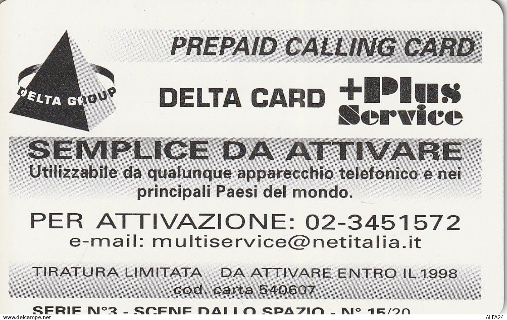 PREPAID PHONE CARD ITALIA  (CZ213 - Cartes GSM Prépayées & Recharges
