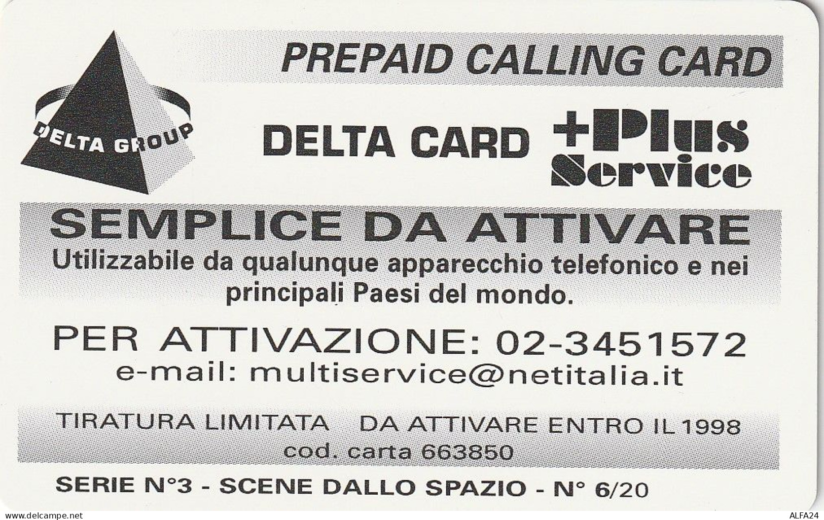 PREPAID PHONE CARD ITALIA  (CZ204 - Cartes GSM Prépayées & Recharges