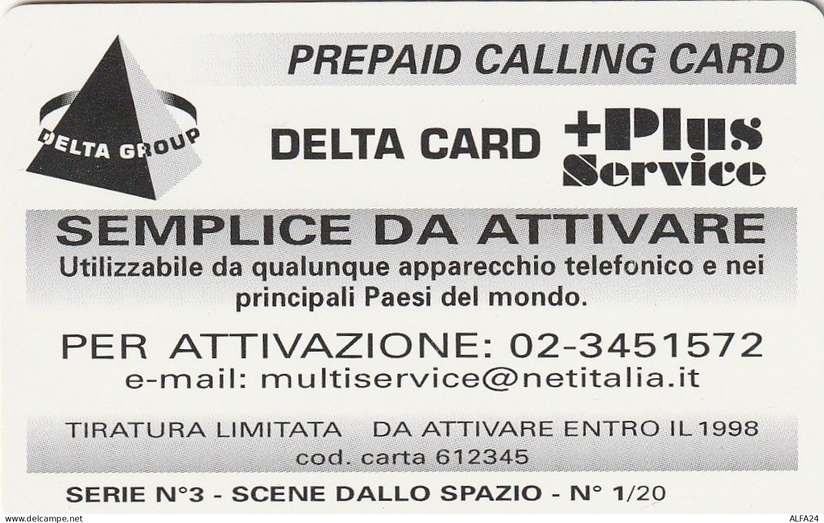 PREPAID PHONE CARD ITALIA  (CZ200 - Cartes GSM Prépayées & Recharges