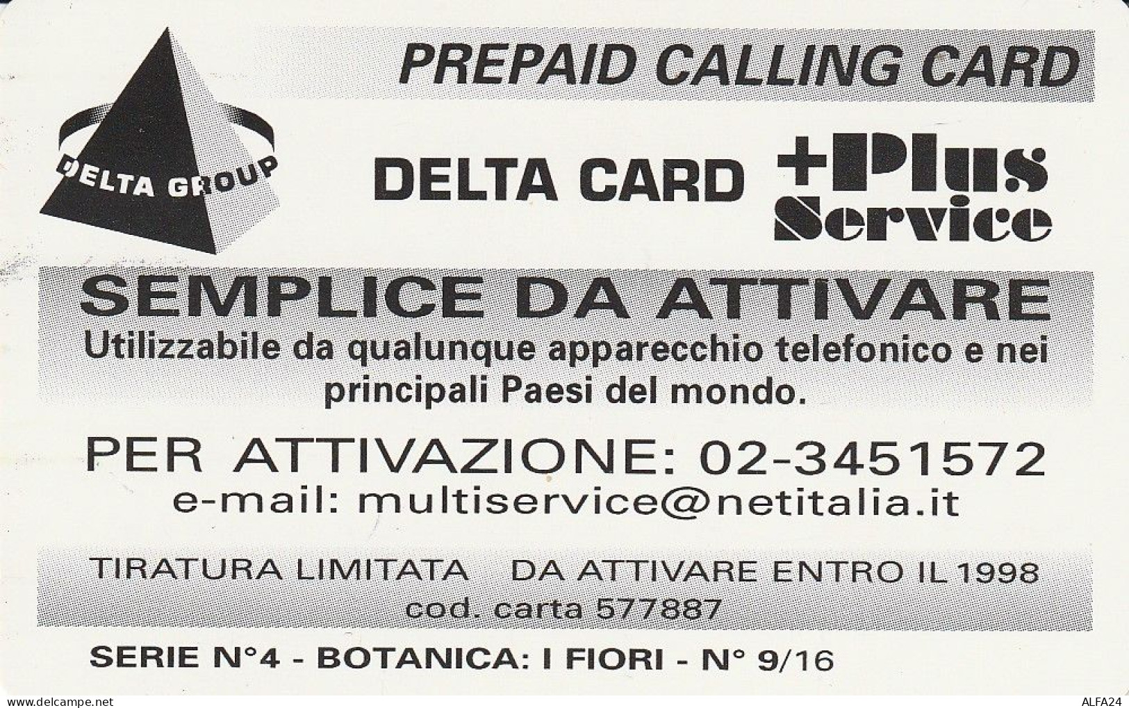 PREPAID PHONE CARD ITALIA  (CZ194 - Schede GSM, Prepagate & Ricariche