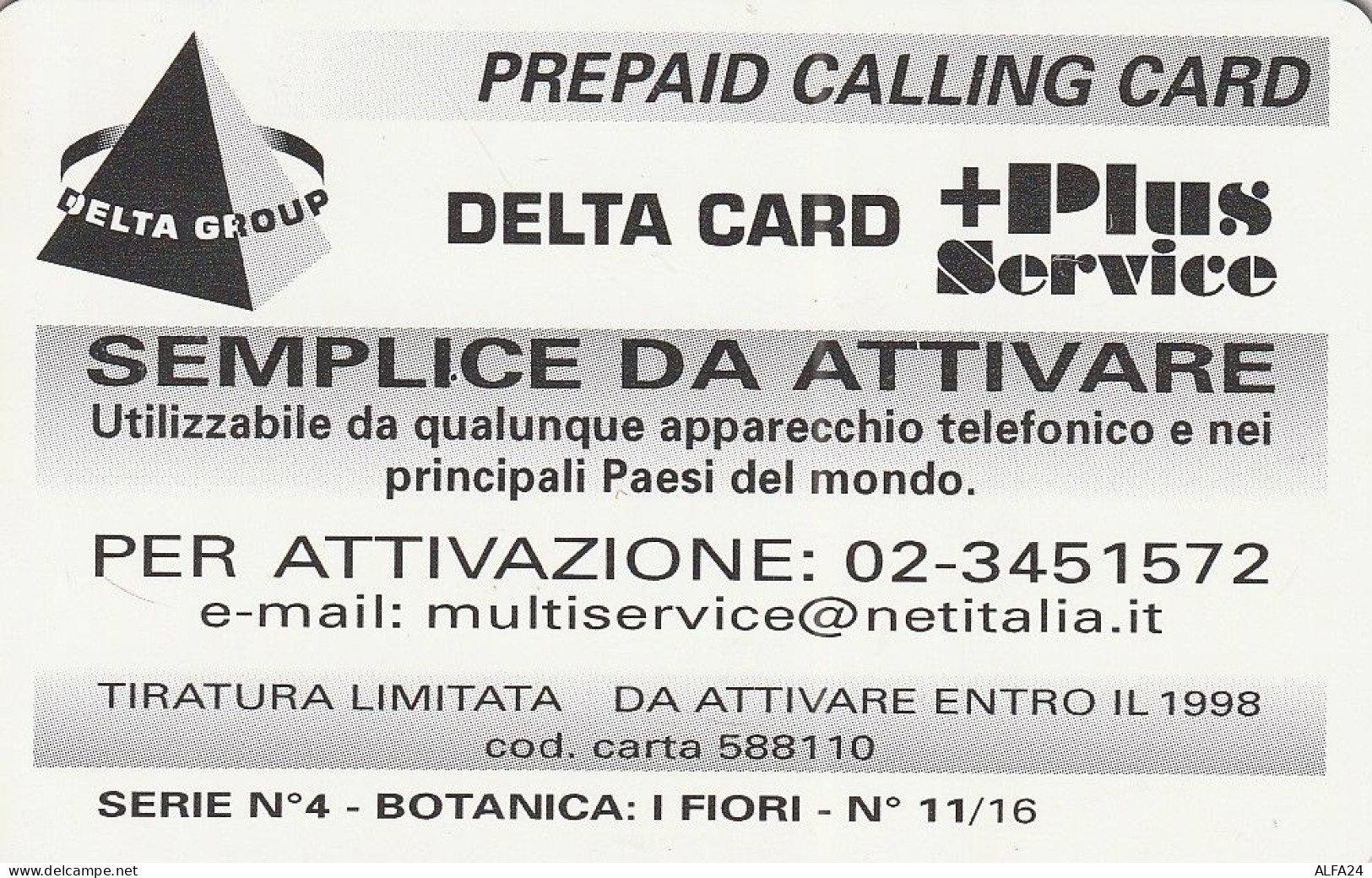 PREPAID PHONE CARD ITALIA  (CZ195 - Schede GSM, Prepagate & Ricariche