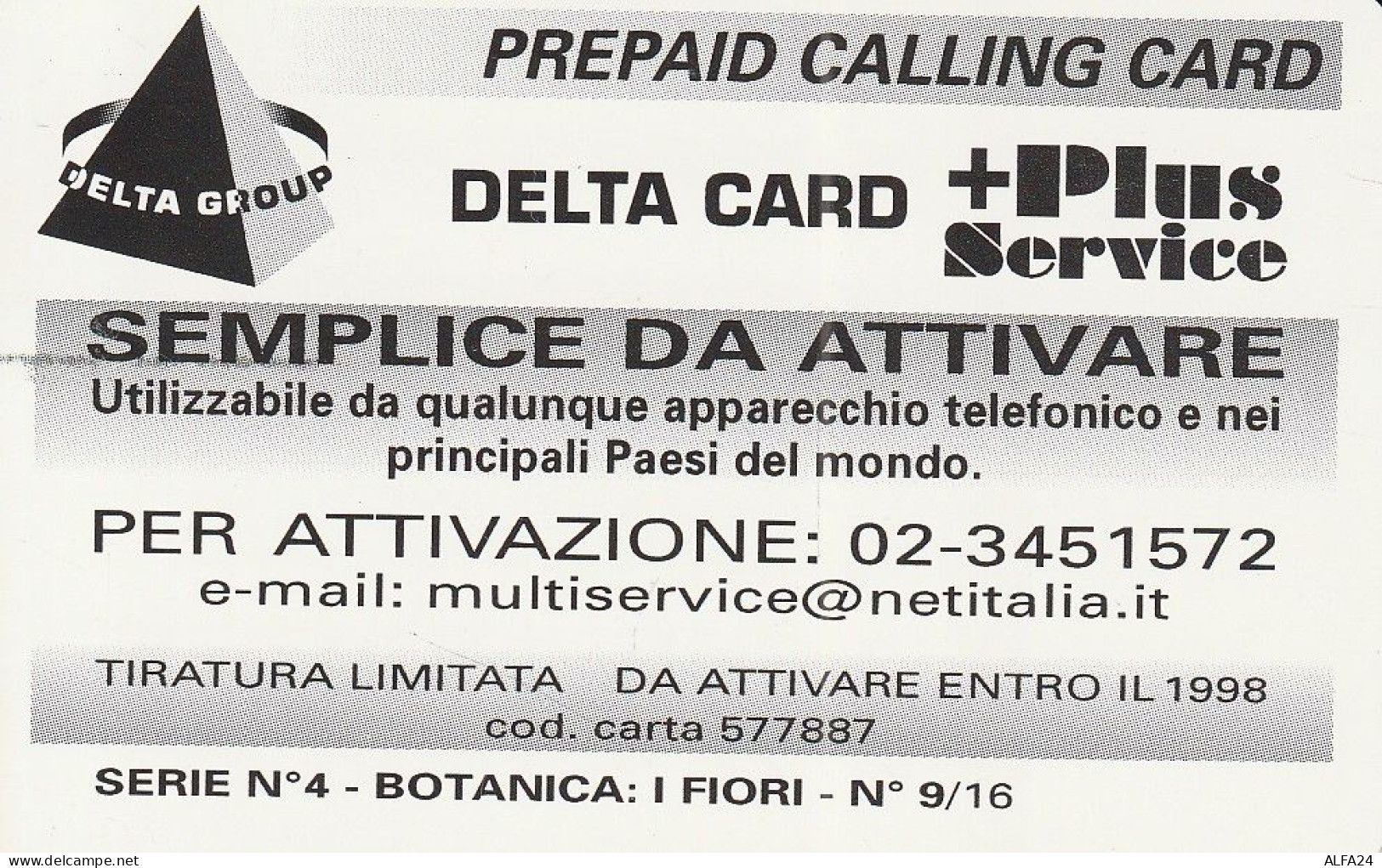 PREPAID PHONE CARD ITALIA  (CZ193 - Schede GSM, Prepagate & Ricariche