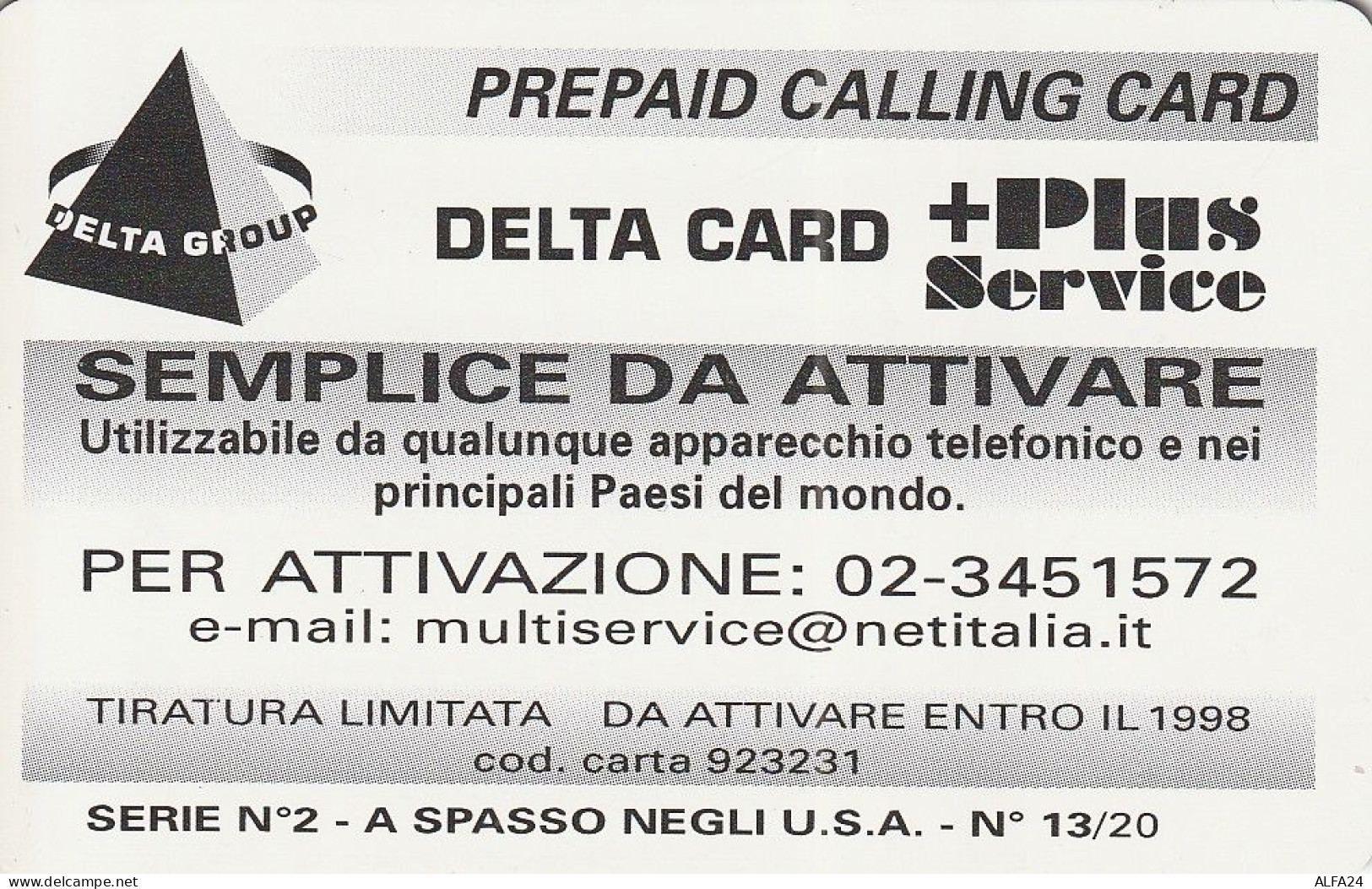 PREPAID PHONE CARD ITALIA  (CZ183 - Schede GSM, Prepagate & Ricariche