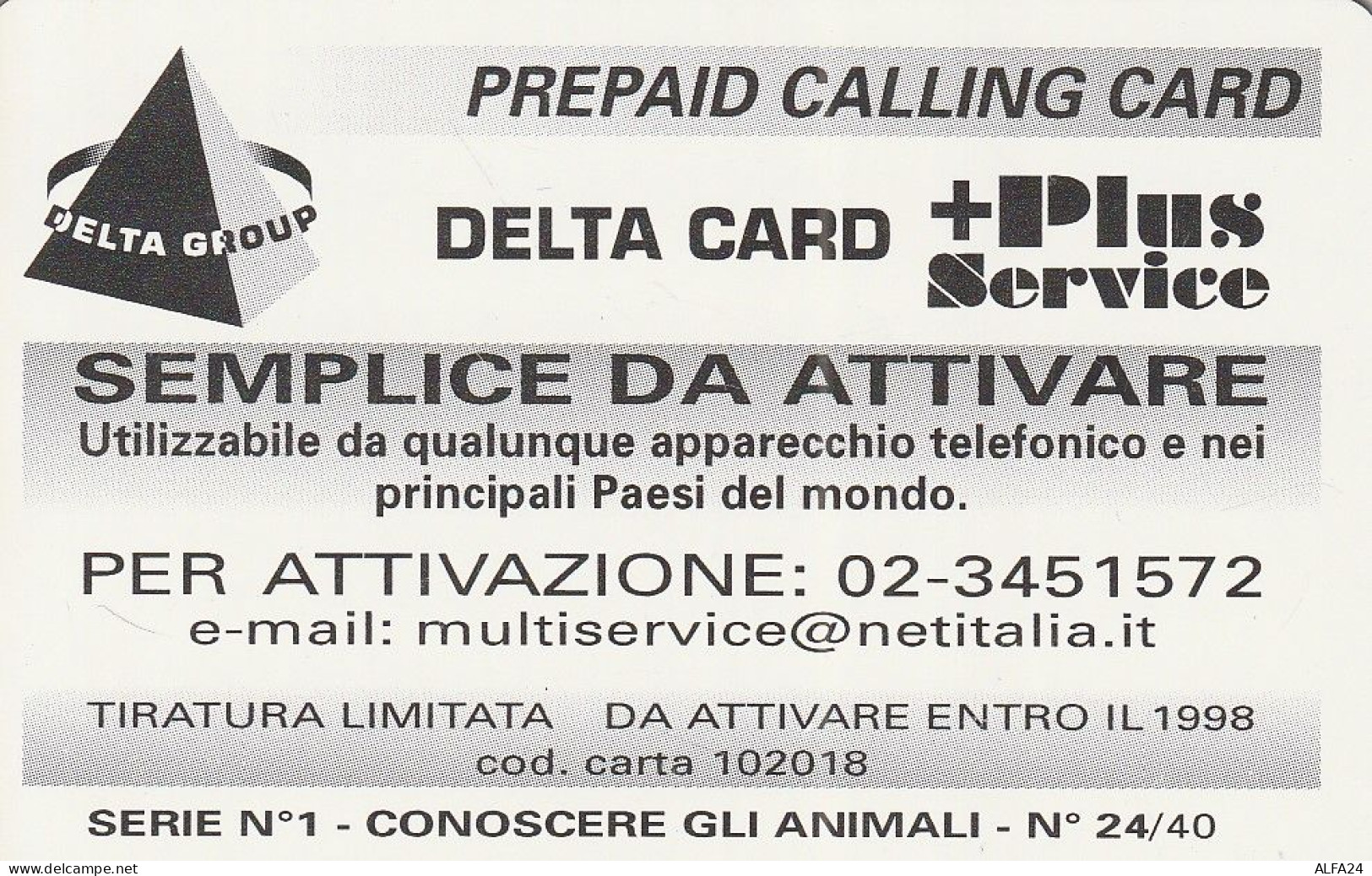PREPAID PHONE CARD ITALIA  (CZ179 - Schede GSM, Prepagate & Ricariche