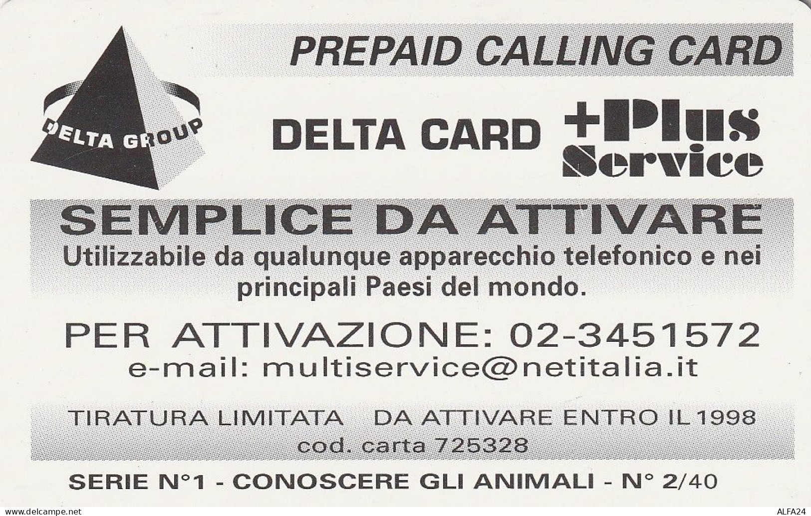 PREPAID PHONE CARD ITALIA  (CZ160 - Cartes GSM Prépayées & Recharges