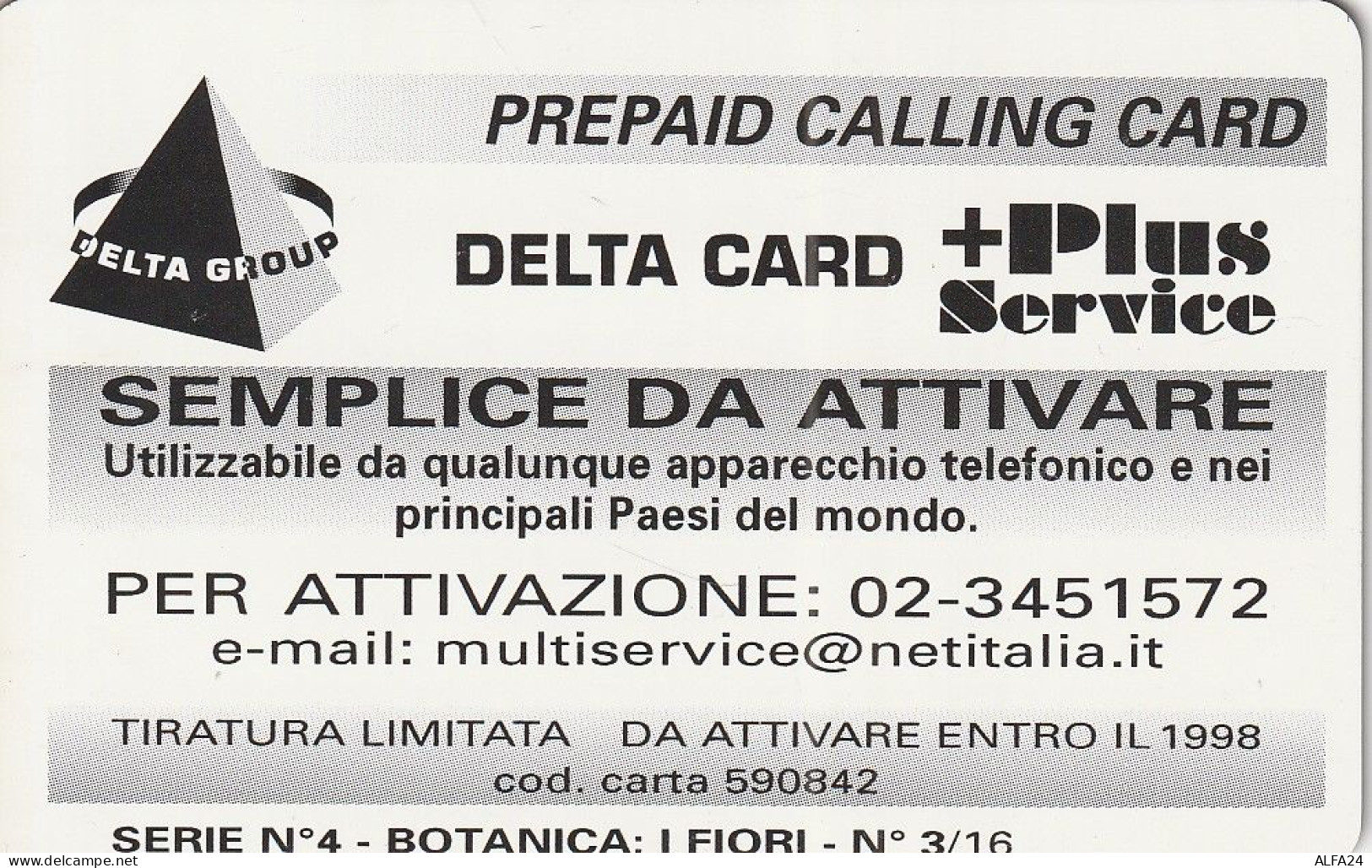 PREPAID PHONE CARD ITALIA  (CZ155 - Cartes GSM Prépayées & Recharges