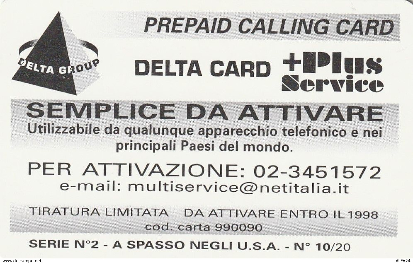 PREPAID PHONE CARD ITALIA  (CZ148 - Cartes GSM Prépayées & Recharges