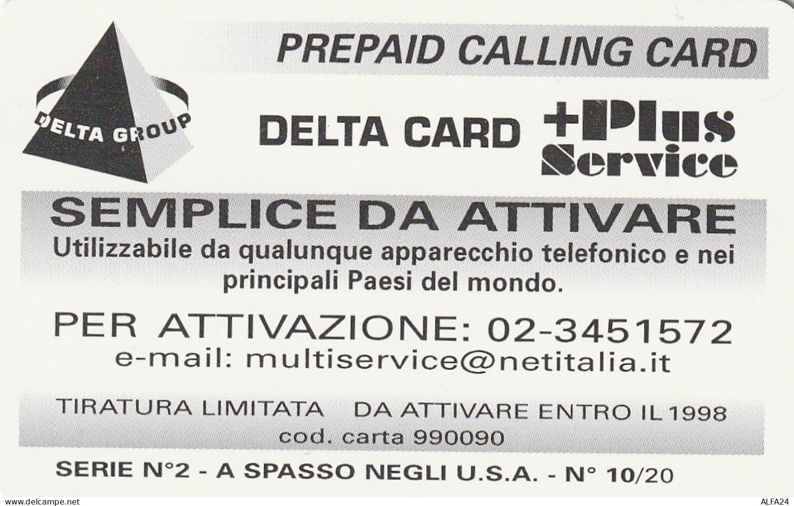 PREPAID PHONE CARD ITALIA  (CZ148 - [2] Handy-, Prepaid- Und Aufladkarten