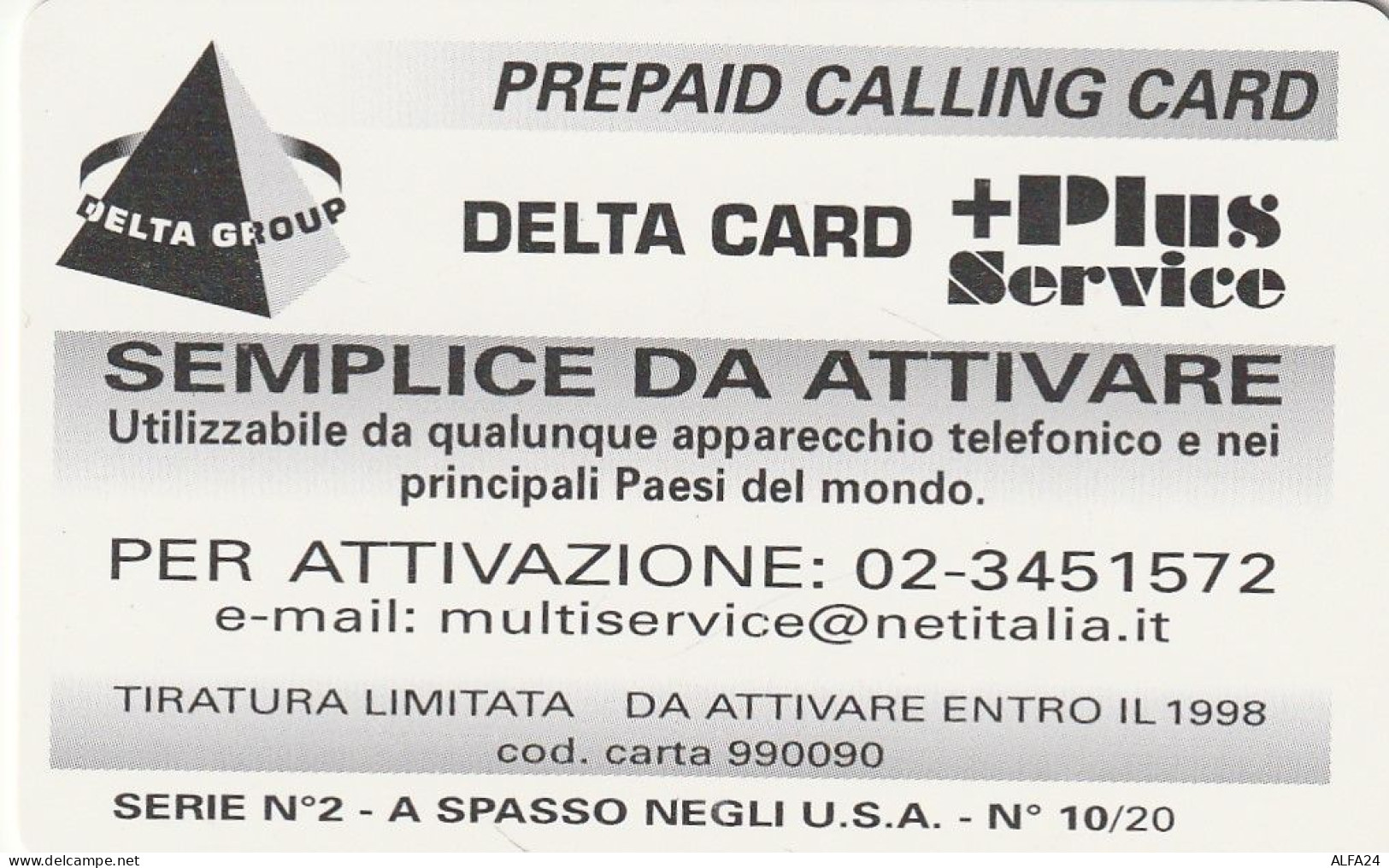 PREPAID PHONE CARD ITALIA  (CZ150 - [2] Handy-, Prepaid- Und Aufladkarten