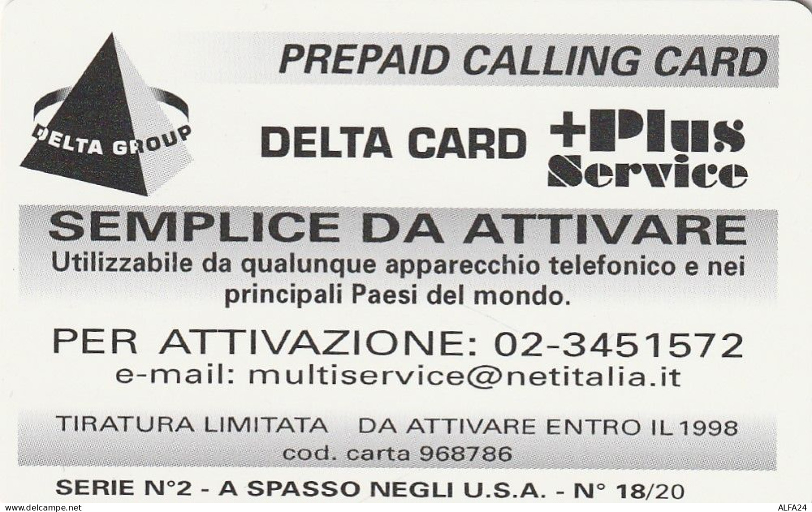 PREPAID PHONE CARD ITALIA  (CZ142 - [2] Handy-, Prepaid- Und Aufladkarten