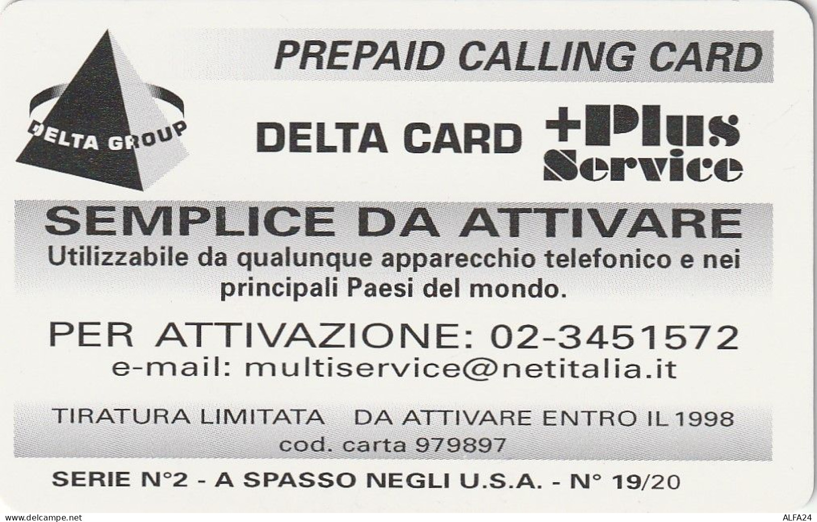 PREPAID PHONE CARD ITALIA  (CZ144 - Schede GSM, Prepagate & Ricariche