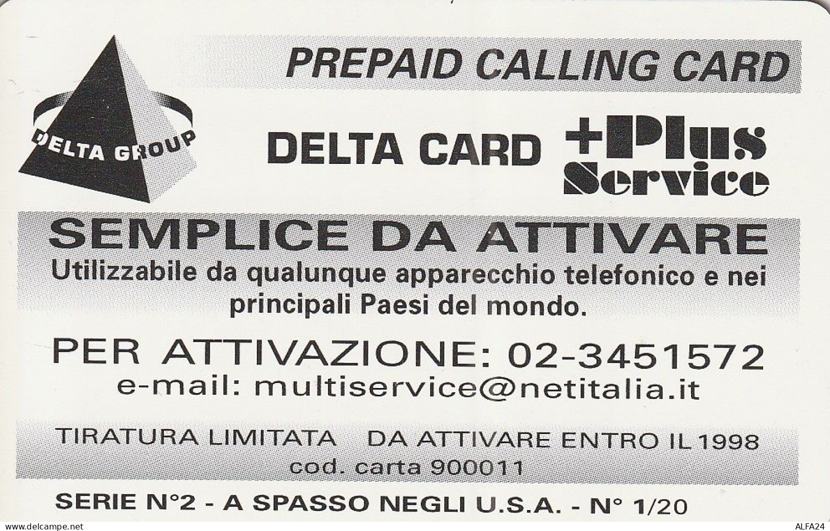 PREPAID PHONE CARD ITALIA  (CZ135 - [2] Handy-, Prepaid- Und Aufladkarten