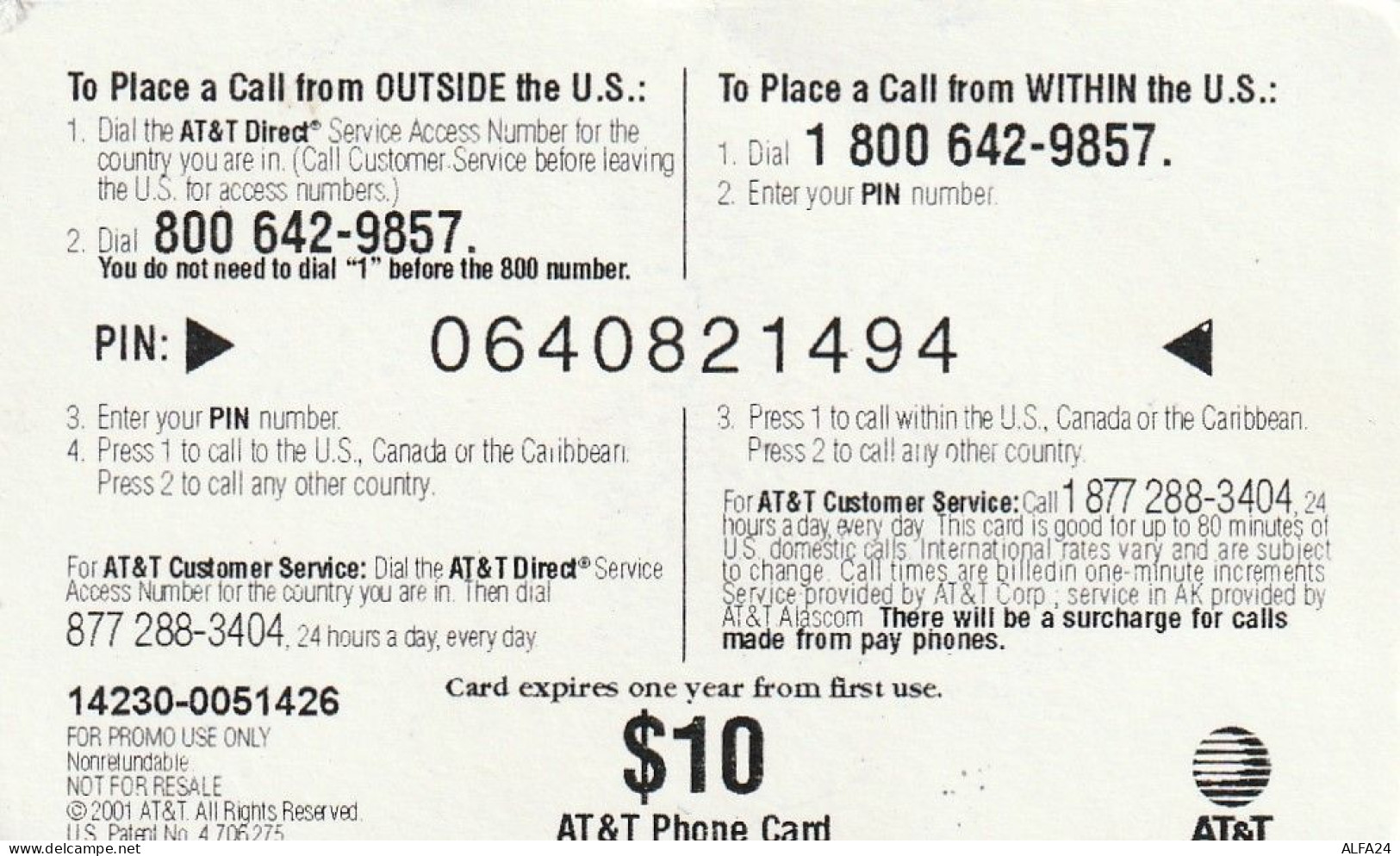 PREPAID PHONE CARD USA  (CZ102 - Sonstige & Ohne Zuordnung