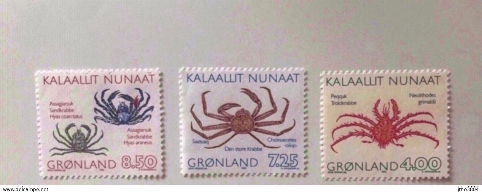 Danemark Groenland 1993 3 V Neuf ** MNH Mi 231 232 233 Crabe Crab Krabben Danmark Groenland - Crustaceans