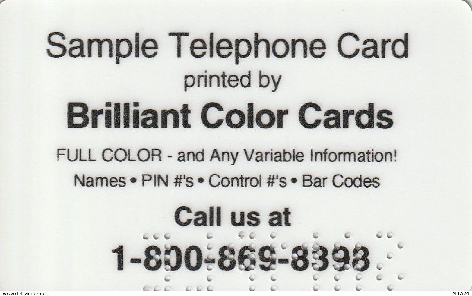 PREPAID PHONE CARD USA  AMERIVOX SAMPLE (CZ85 - Amerivox