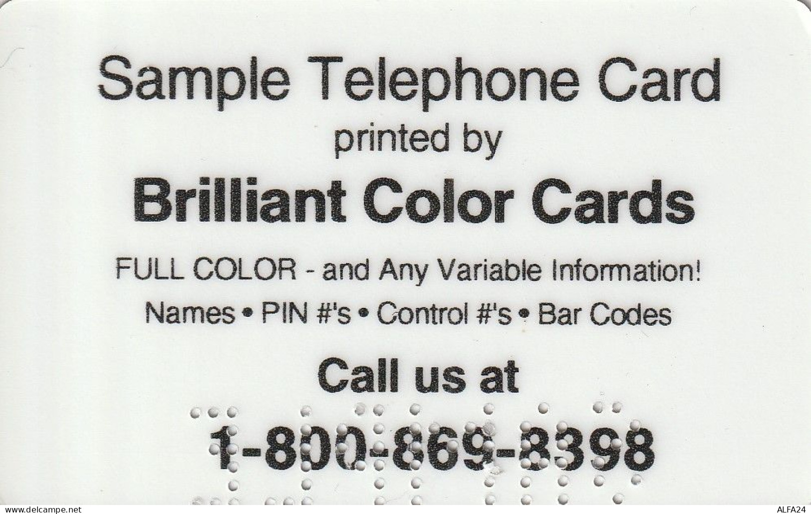 PREPAID PHONE CARD USA  AMERIVOX SAMPLE (CZ87 - Amerivox