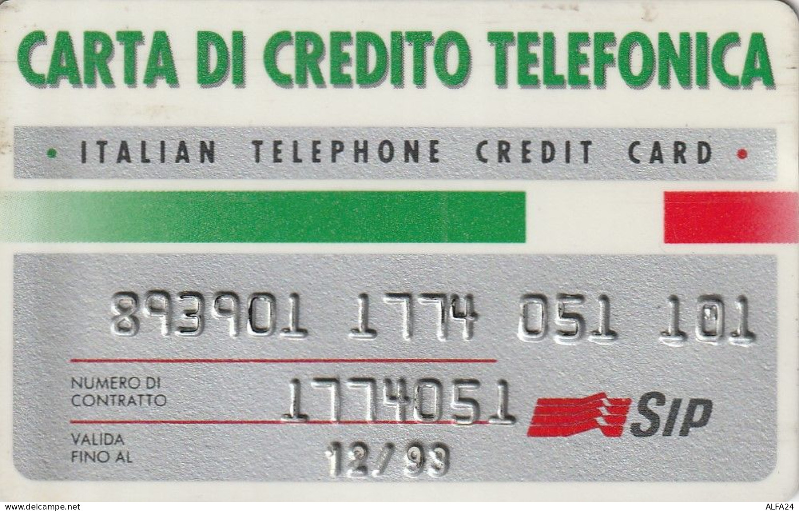 CARTA DI CREDITO TELEFONICA SIP 12/93  (CZ77 - Usages Spéciaux