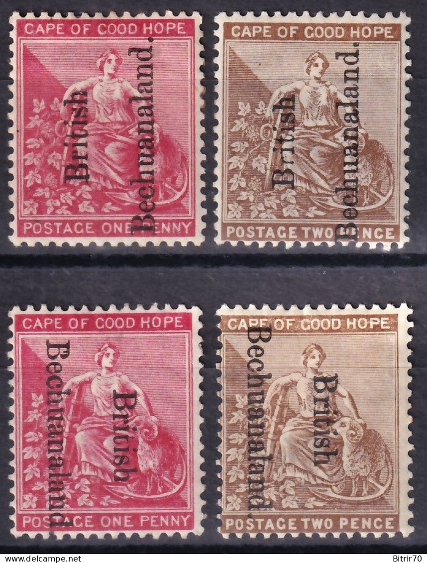 Bechuanaland, 1891-95  Y&T. 29, 29a, 30, 30a, MH, - 1885-1895 Colonia Británica