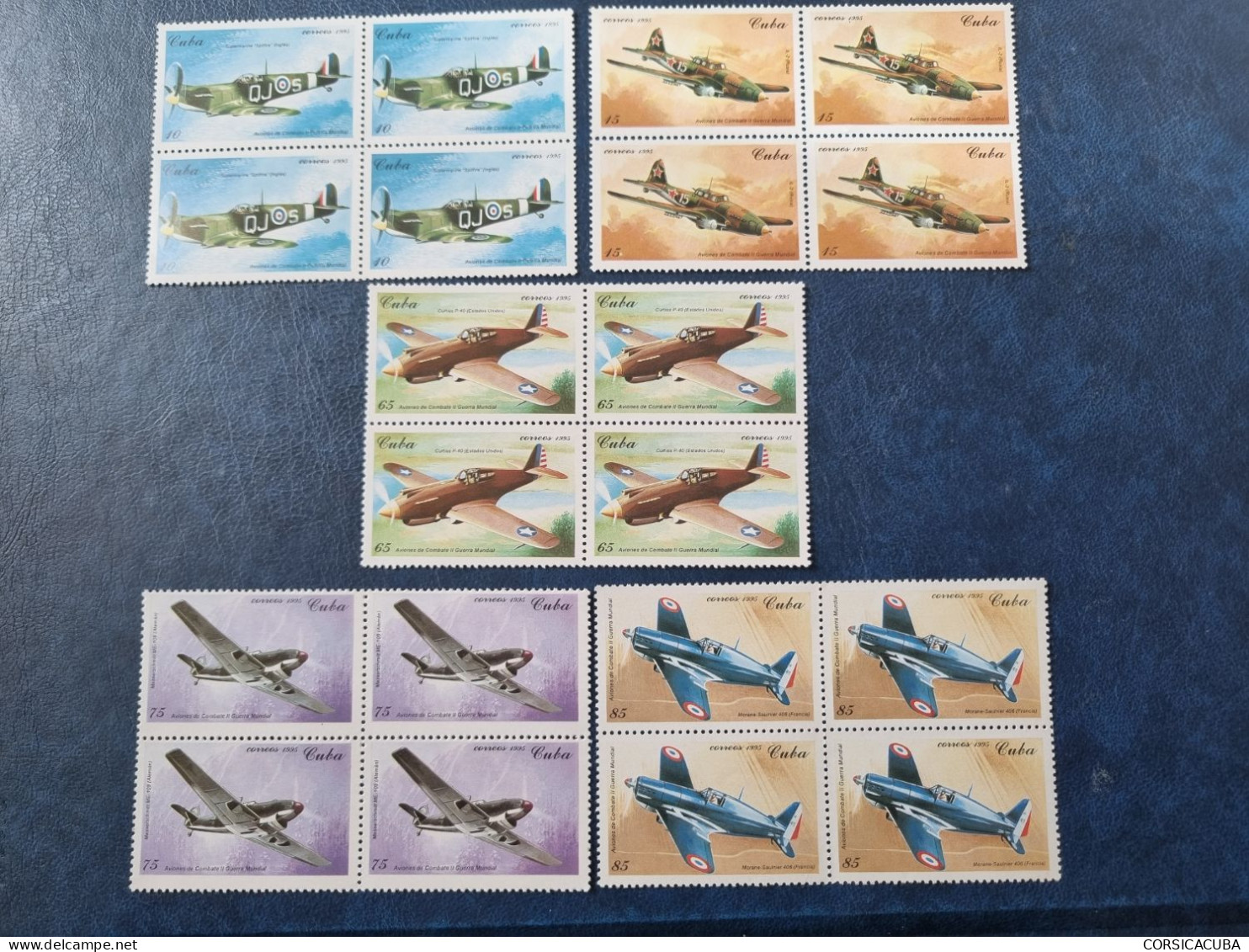 CUBA  NEUF  1995   AVIONES  DE  COMBATE  II  GUERRA  MUNDIAL  //  PARFAIT  ETAT  //  1er  CHOIX  // Bloc De 4 - Unused Stamps