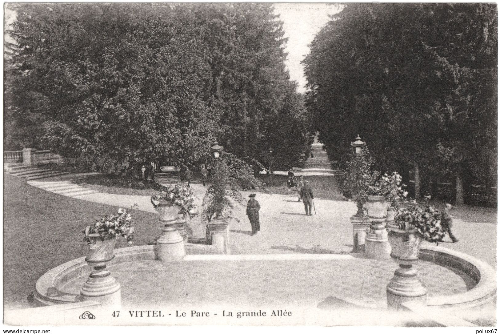 LOT 2 CPA DE VITTEL  (VOSGES)  LE PARC - LA GRANDE ALLÉE. LA ROSERAIE - Vittel