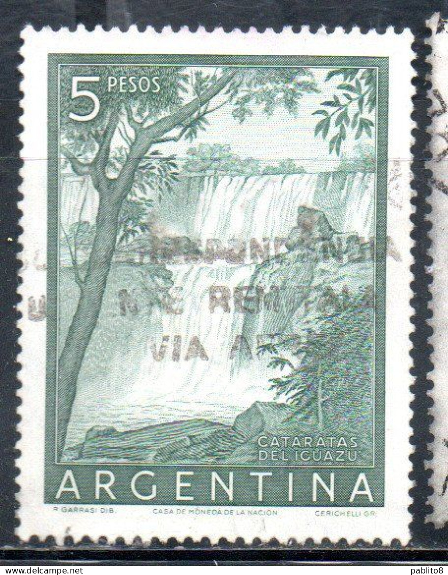 ARGENTINA 1954 1959 1958 IGUACU FALLS 5p USED USADO OBLITERE' - Used Stamps