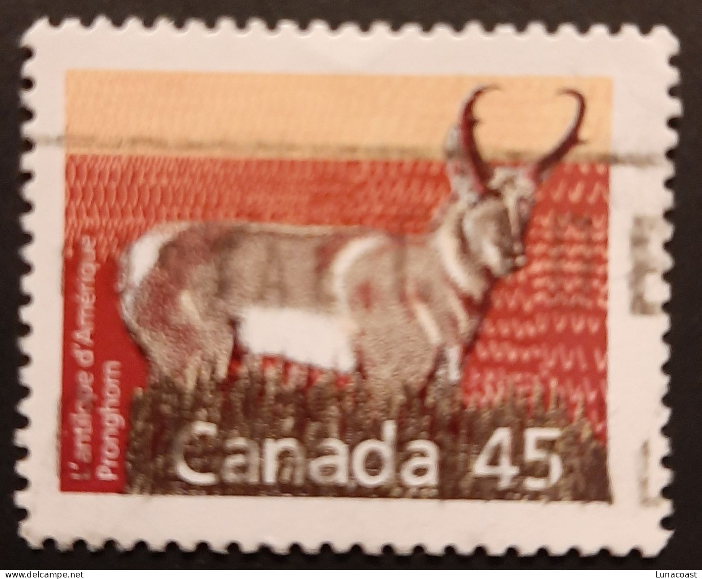 Canada 1990 USED Sc.#1172d  45c,  Perf. 13.1  Pronghorn - Usati