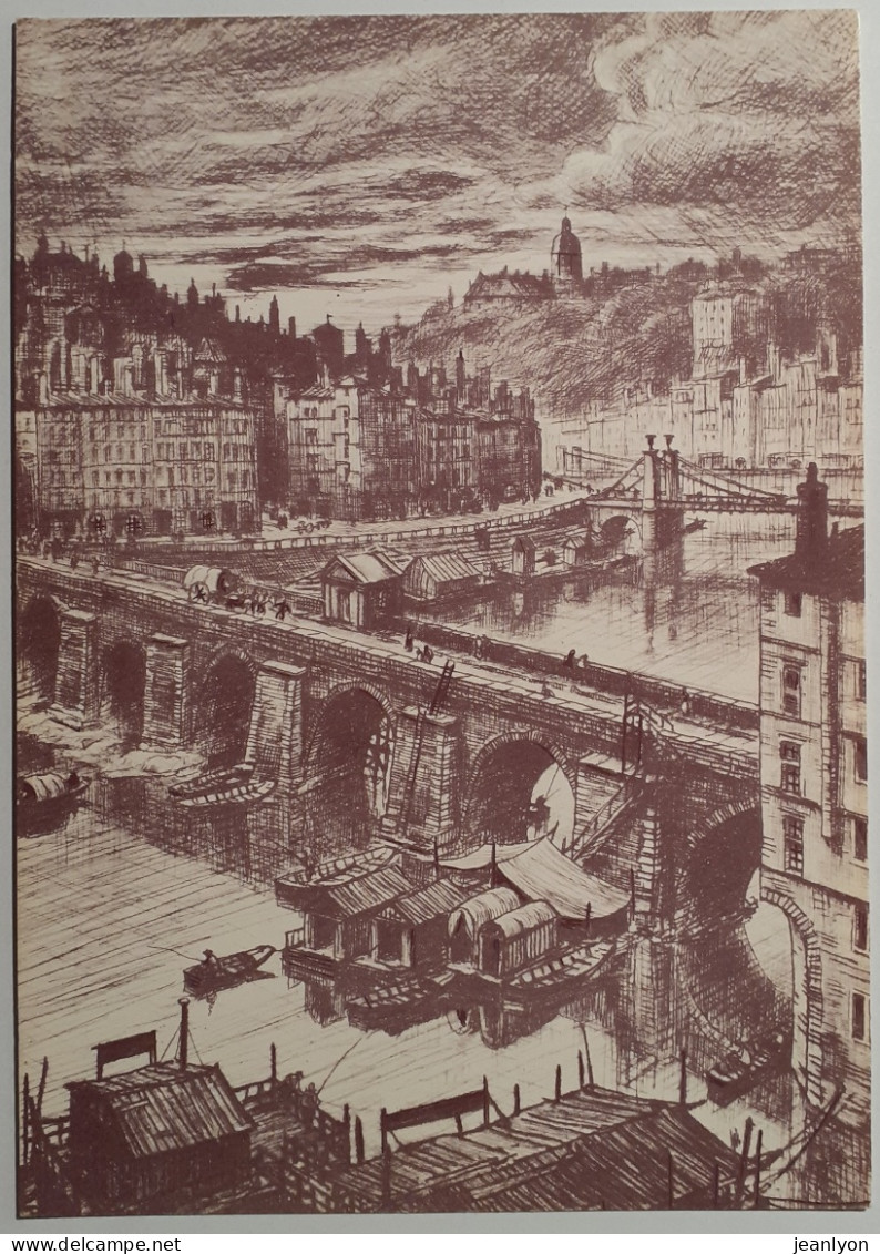LYON (69/Rhône) - Pont De Saone Au Début 19ème Siècle - Carte Postale Moderne Reproduisant Eau Forte De J. Drevet - Lyon 5
