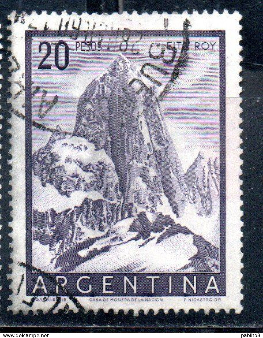 ARGENTINA 1954 1959 1955 MOUNT FITZ ROY 20p USED USADO OBLITERE' - Oblitérés