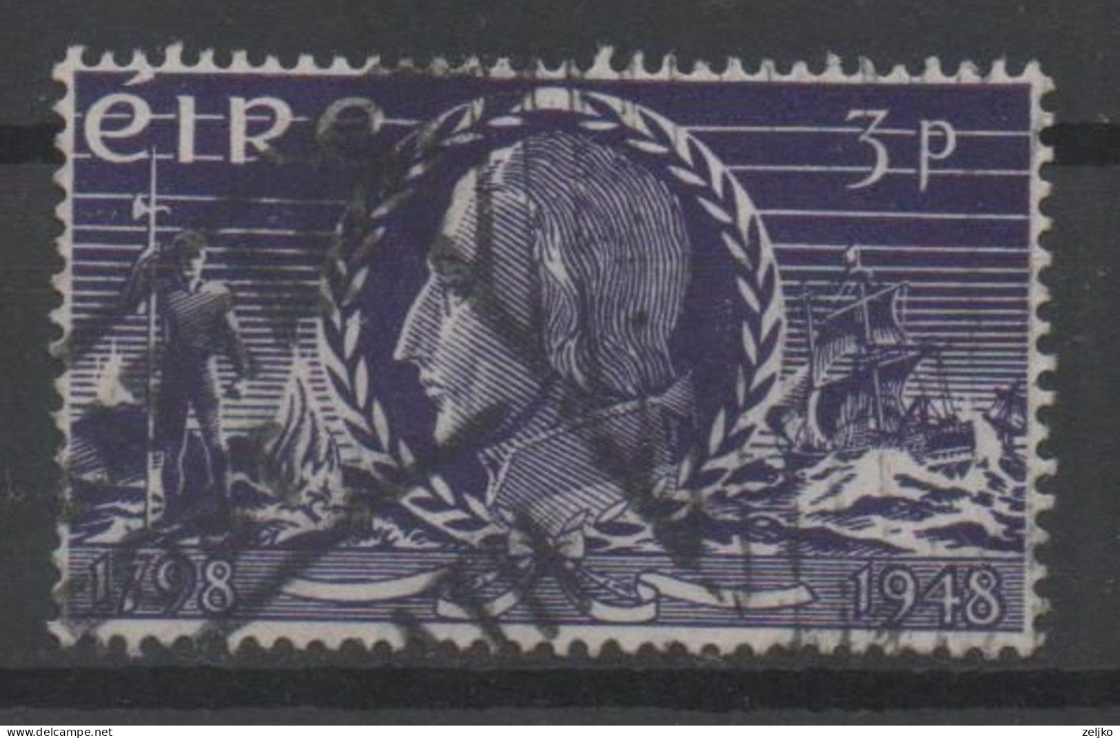 Ireland, Used, 1948, Michel 101, Insurrection 1798, T. W. Tone - Oblitérés