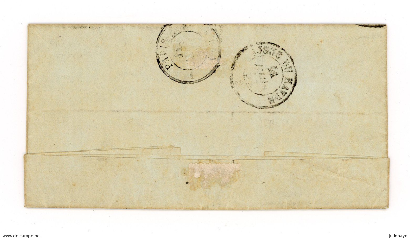 10 Juillet 1851 L.A.C. N°4a Bleu(très) Foncé TTB ,grille De ROUEN Vers Paris ,signé Calves - 1849-1876: Klassik