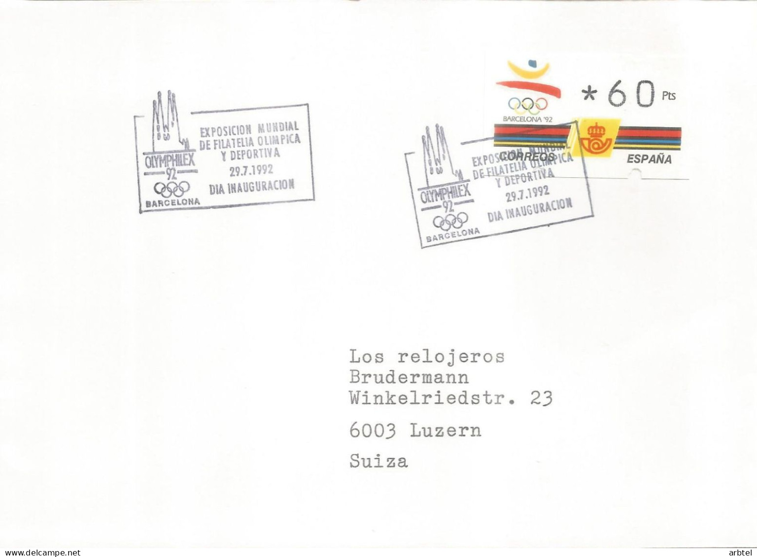 ESPAÑA ATM KLUSSENDORF BARCELONA 92 3 DIGITOS OLYMPIC GAMES VALOR 60 PTS - Zomer 1992: Barcelona