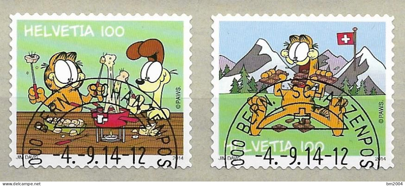 2014 Schweiz   Mi. 2357-8 FD-used Garfield. - Used Stamps