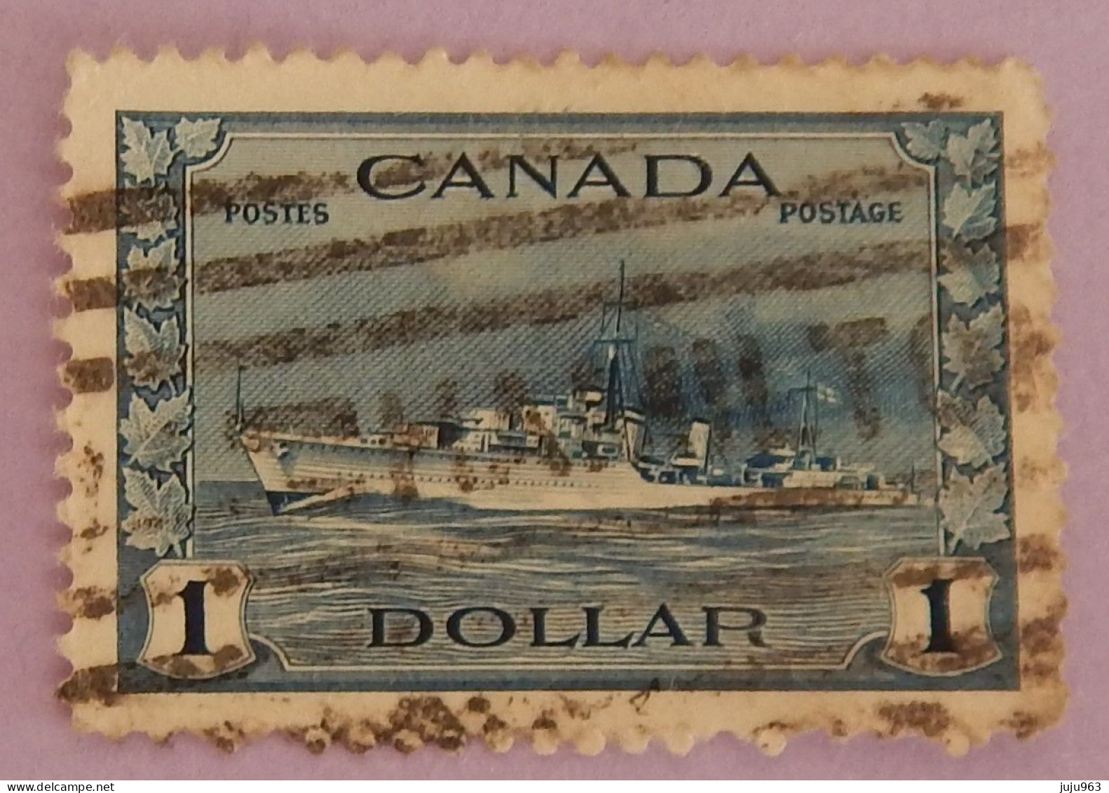 CANADA YT 218 OBLITÉRÉ "DESTROYER IROQUOIS" ANNÉES 1943/1948 - Used Stamps
