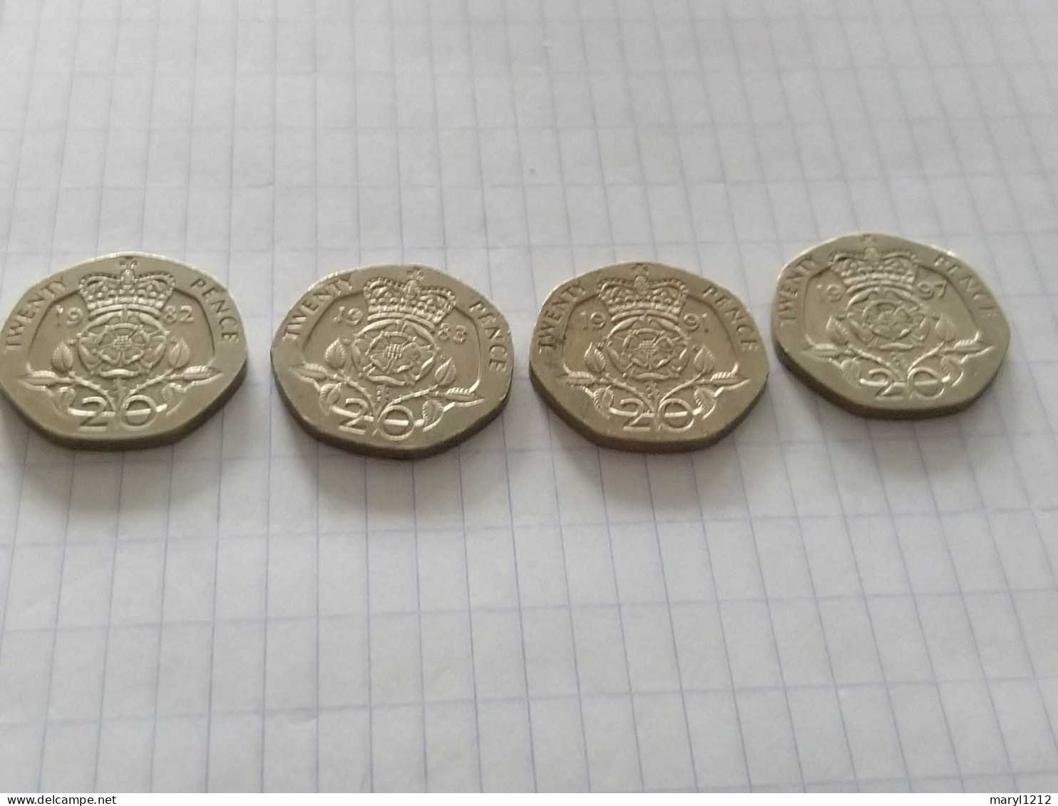 4 Pièces De 20 Pences U.K. 1982 - 1983 - 1991 - 1997 - 20 Pence