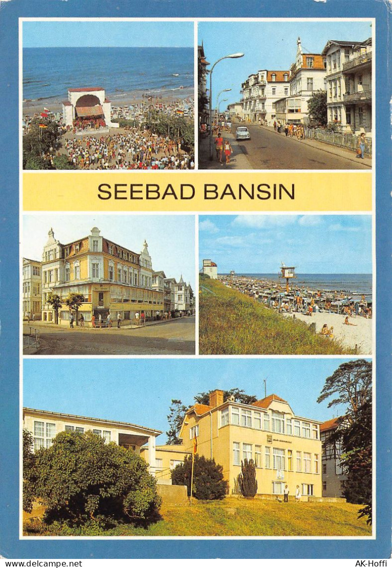 OSTSEEBAD Bansin (Kr. Wolgast) - Konzertpavillon, Karl-Marx-Straße, Strand - Wolgast