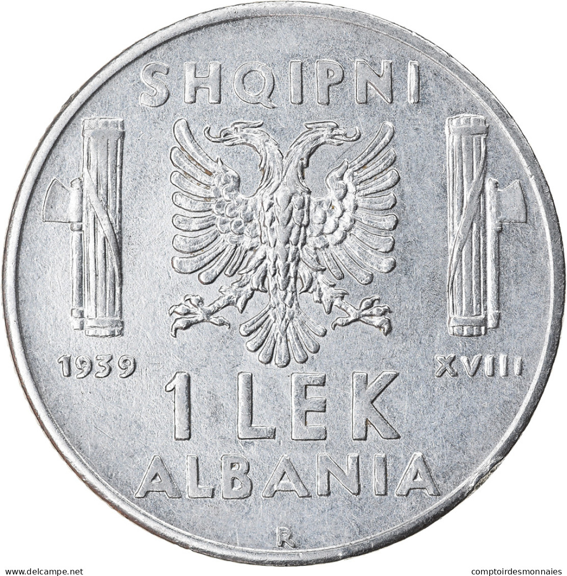 Monnaie, Albania, Vittorio Emanuele III, Lek, 1939, Rome, TTB+, Stainless Steel - Albanie