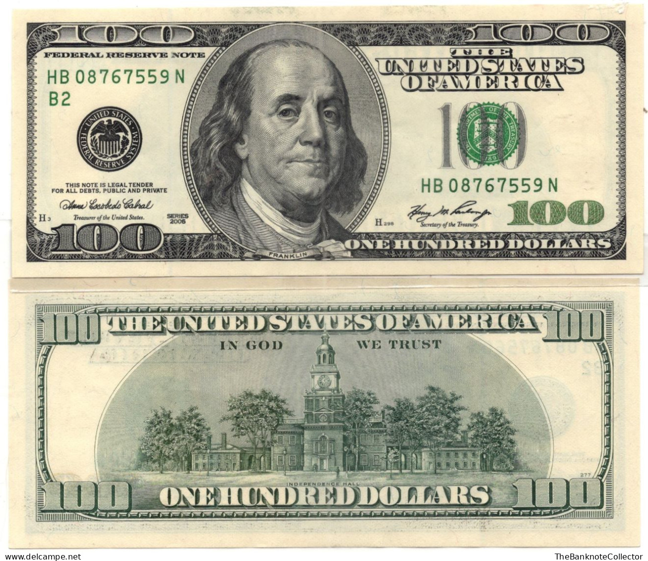 United States Of America 100 Dollars Series 2006 UNC - Billetes De La Reserva Federal (1928-...)
