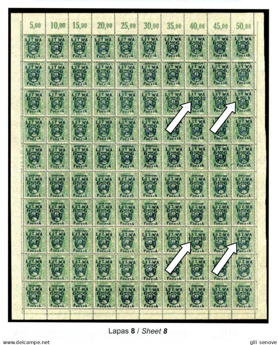 Central Lithuania 1920 Mi. 8, SC 17, Overprint Variety Abart MH* - Lituania