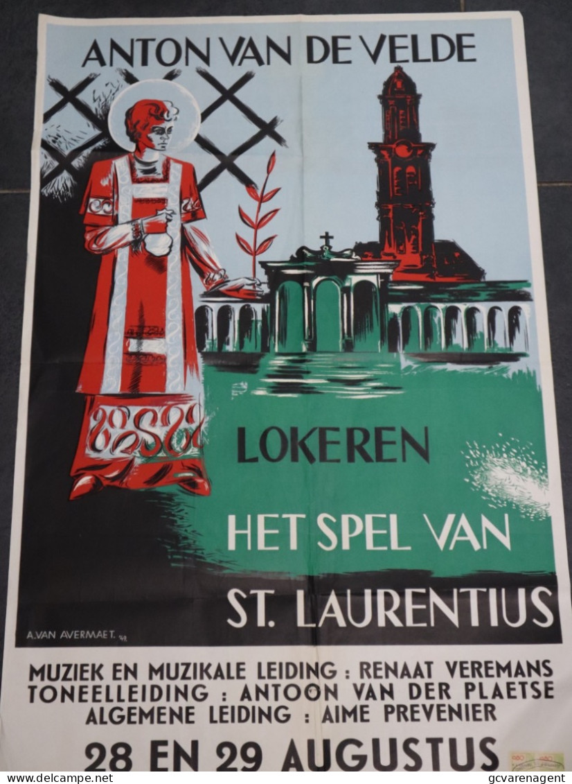 LOKEREN - AFFICHE  98 X 60 CM - HET SPEL VAN ST.LAURENTIUS -  1959  ZIE AFBEELDINGEN - Nazareth