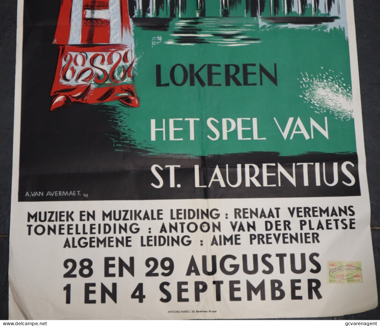 LOKEREN - AFFICHE  98 X 60 CM - HET SPEL VAN ST.LAURENTIUS -  1959  ZIE AFBEELDINGEN - Nazareth