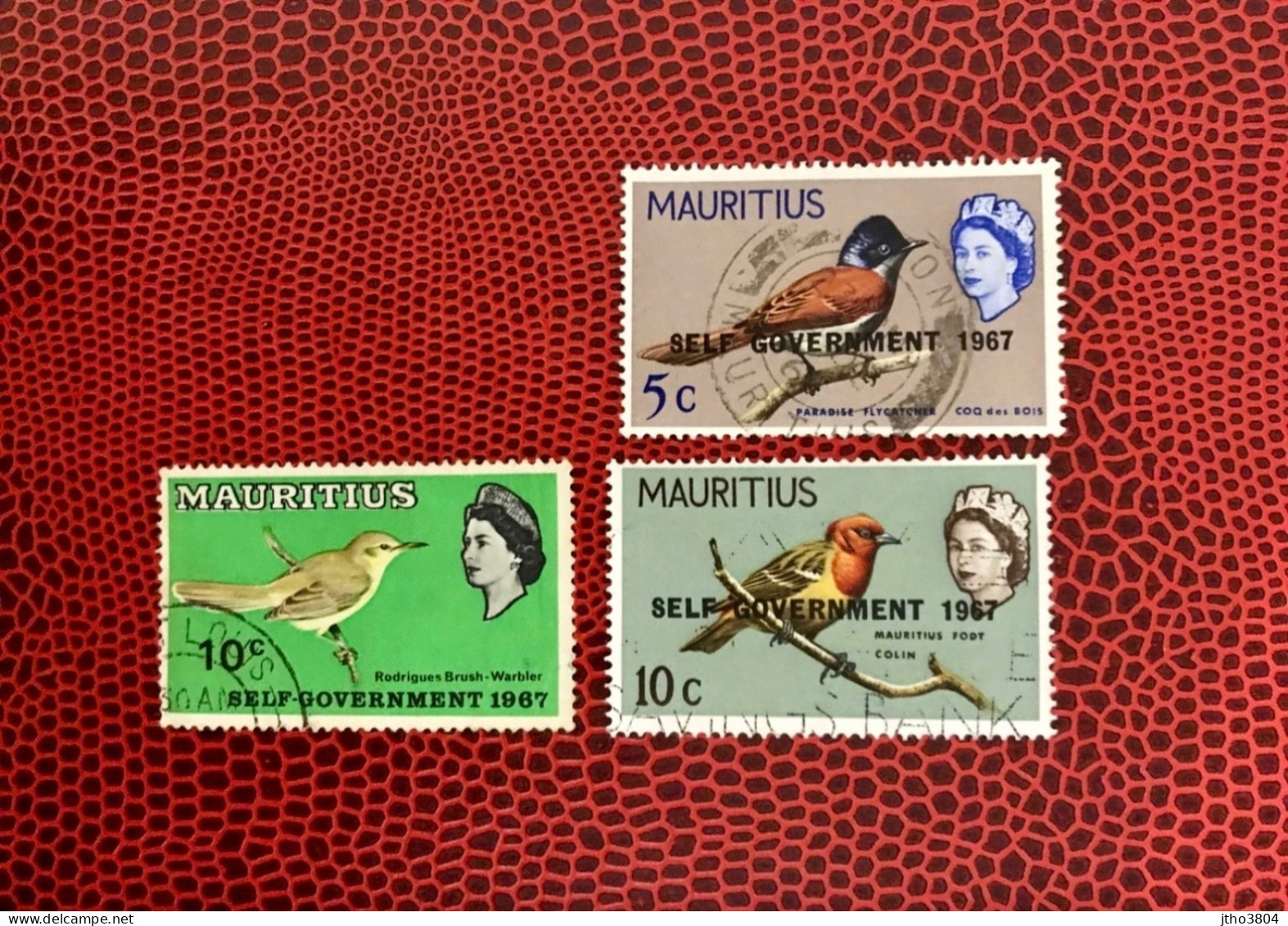 MAURICE 1967 3v Used YT Mi Pájaro Bird Pássaro Vogel Ucello Oiseau MAURITIUS - Papegaaien, Parkieten