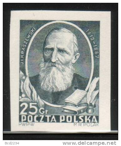POLAND 1952 IGNACY KRASZEWSKI AUTHOR IMPERF BLACK PROOF NHM (NO GUM) Writers - Unused Stamps