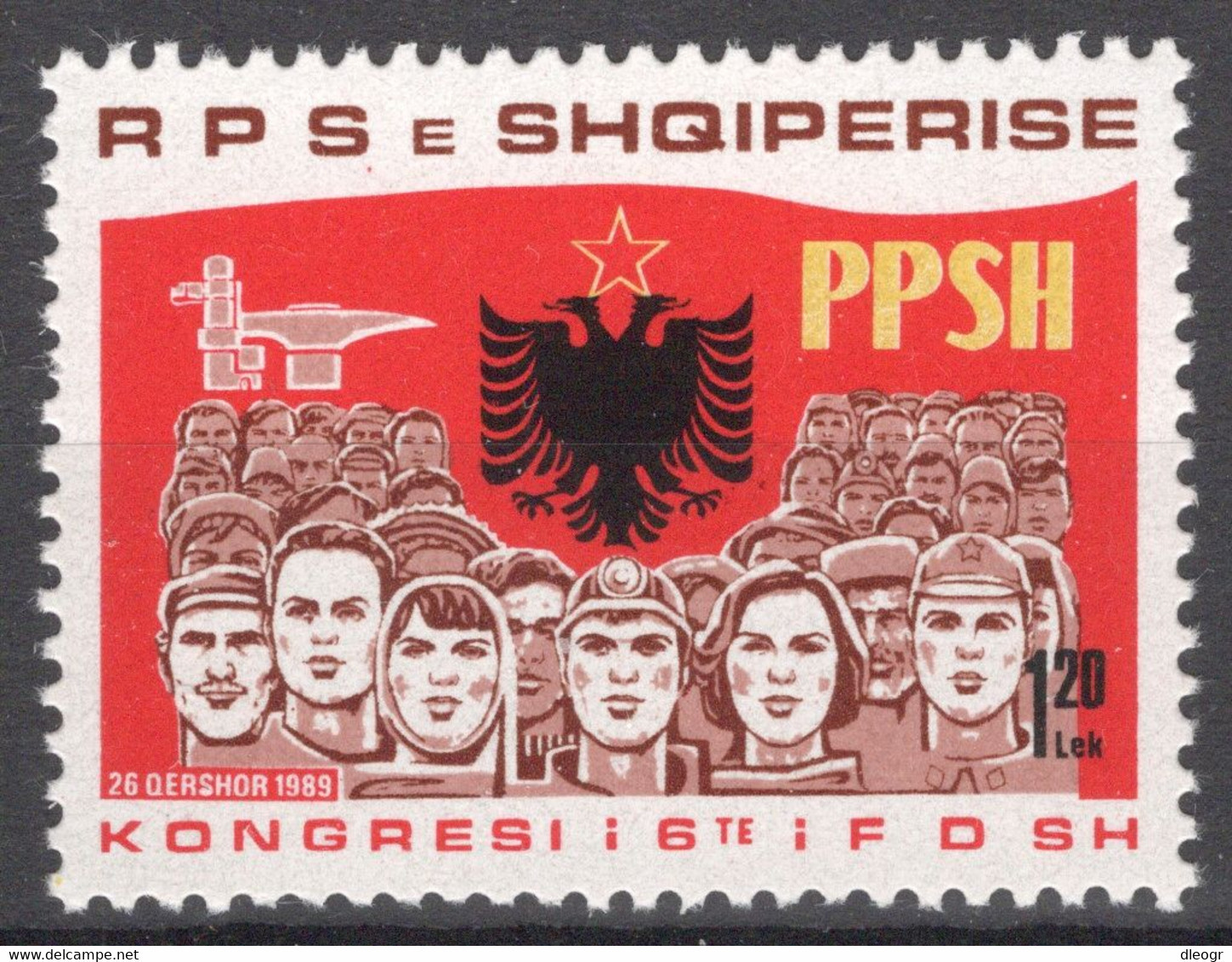 Albania 1989 6th Congress Of Albanian Democratic Front MNH VF - Albania