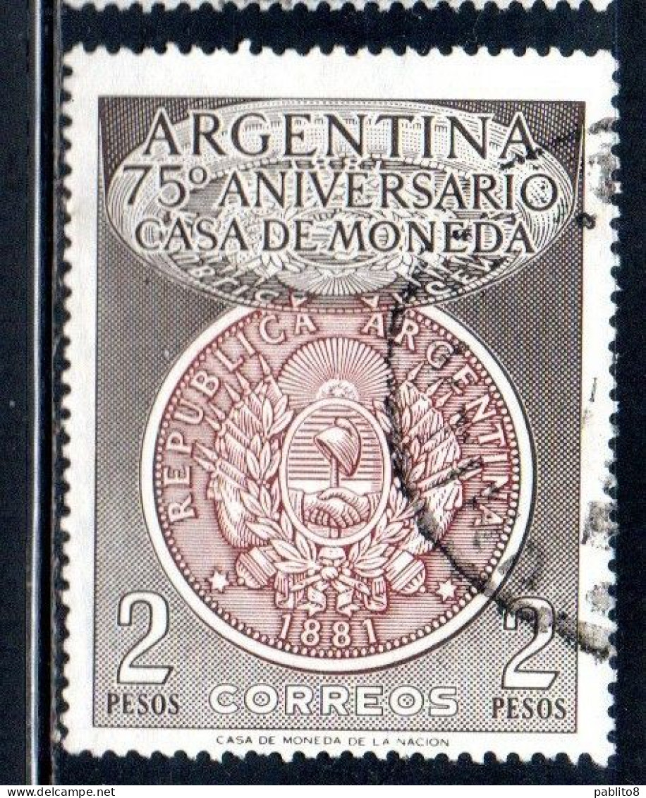 ARGENTINA 1956 75th ANNIVERSARY OF THE ARGENTINE MINT 2p USED USADO OBLITERE' - Gebraucht