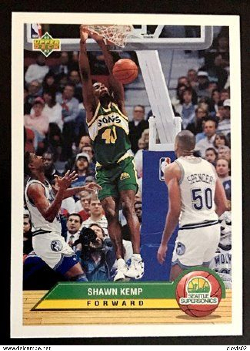 P38 Shawn Kemp - Seattle Supersonics - Carte Upper Deck 1992-93 McDonald's NBA Basketball - Andere & Zonder Classificatie