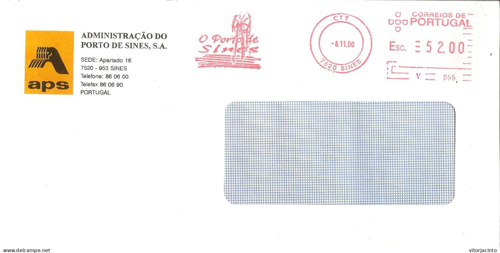 PORTUGAL - Mechanical Franchising With Advertising (The Port Of Sines) - Storia Postale